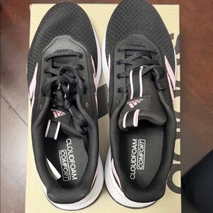 Adidas Women's Black and Pink Sneakers